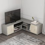 Hanah Home Soporte de TV Gris y Travertino